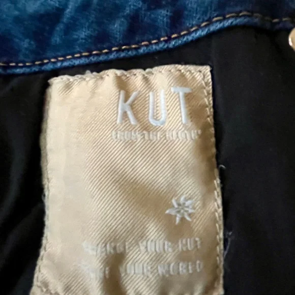 Kut From The Kloth Wide Leg Raw Hem Jeans Size 10 - Picture 3 of 7